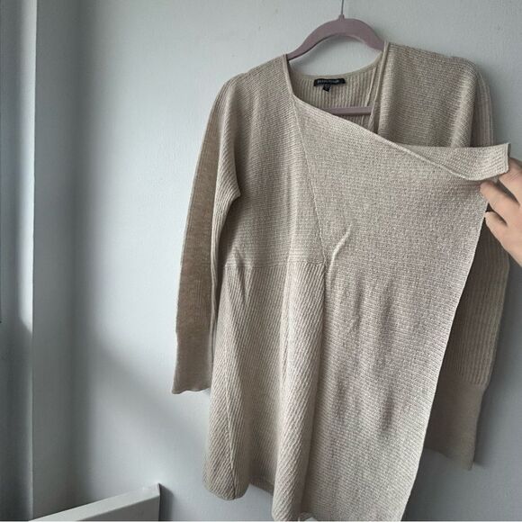Eileen Fisher Beige Open Front Cardigan Sweater - Picture 5 of 7